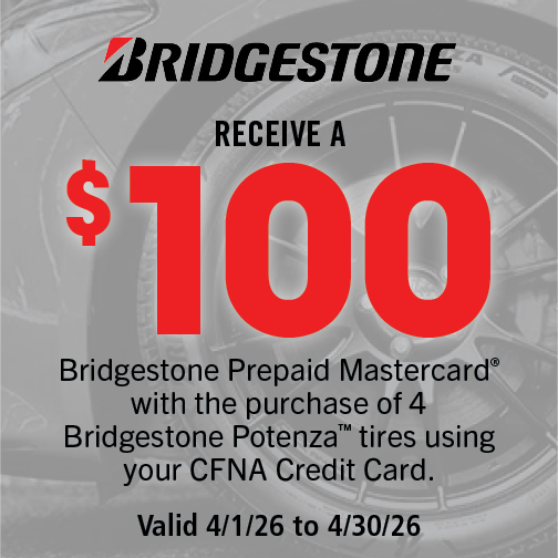Get up to $100 Back on a Set of 4 Select Bridgestone Tires